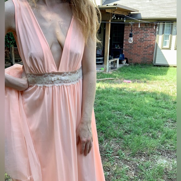 Vintage 60s peignoir slip and robe set - Picture 4 of 11